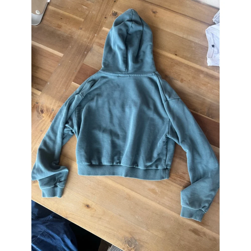 Nike Teal Floral Logo Cropped Hoodie Kid's XS - Picture 7 of 8
